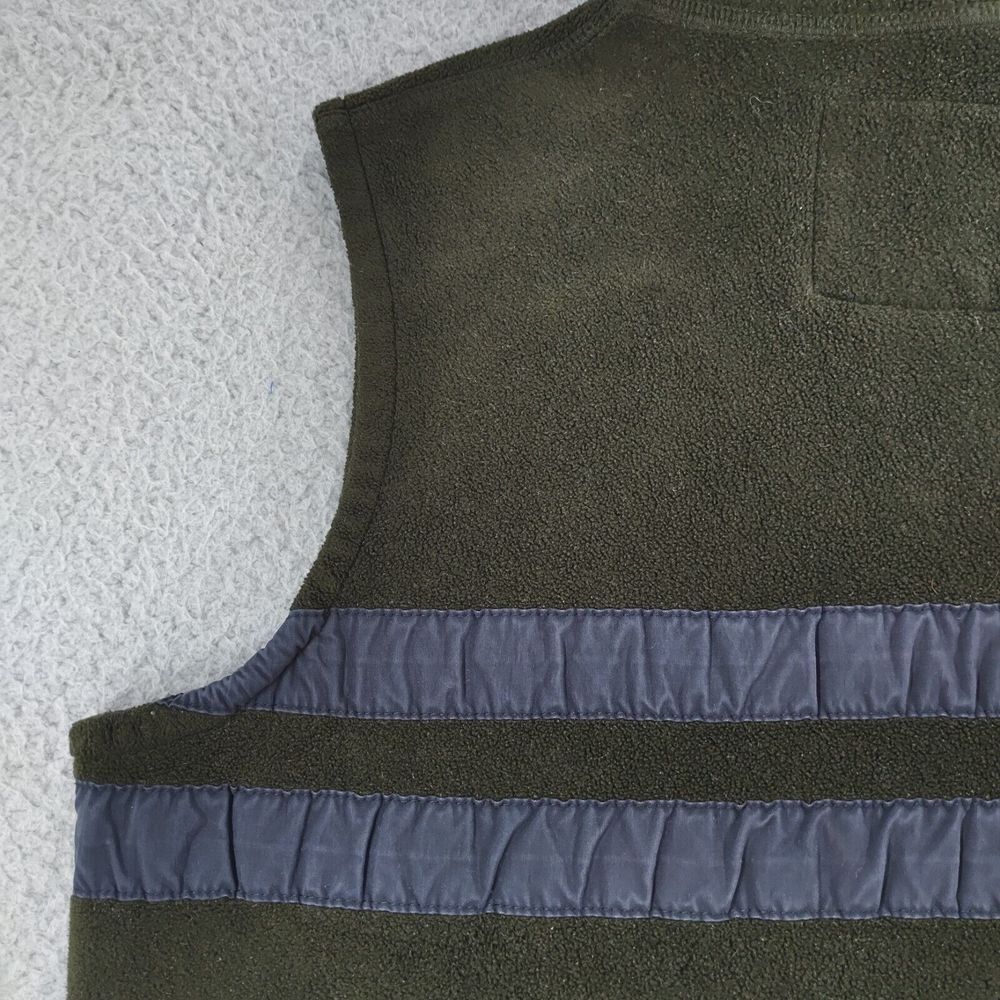 Vtg Abercrombie & Fitch Fleece Vest Mens XL Olive Green Full Zip Spellout - Picture 15 of 16